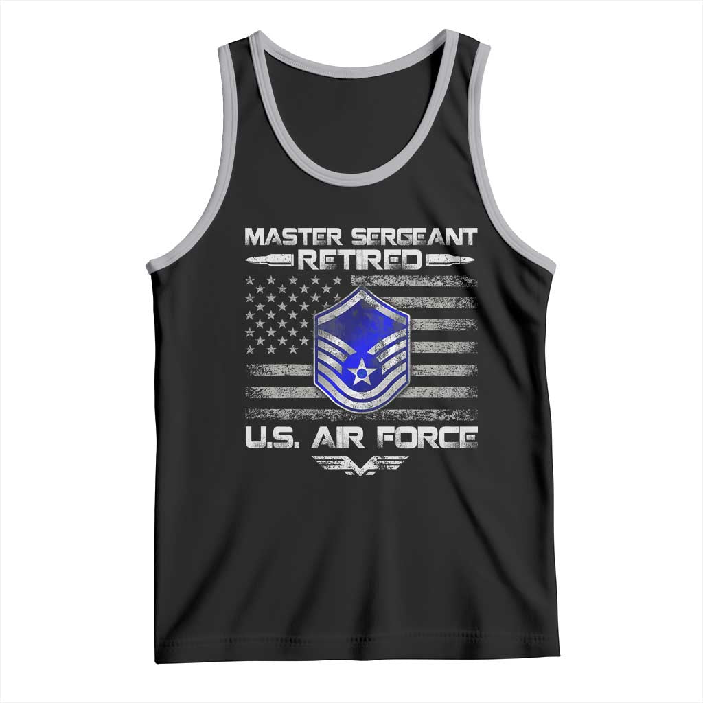 Retired Master Sergeant Of The Air Force Veteran Tank Top Vintage USA Flag Veterans - Wonder Print Shop