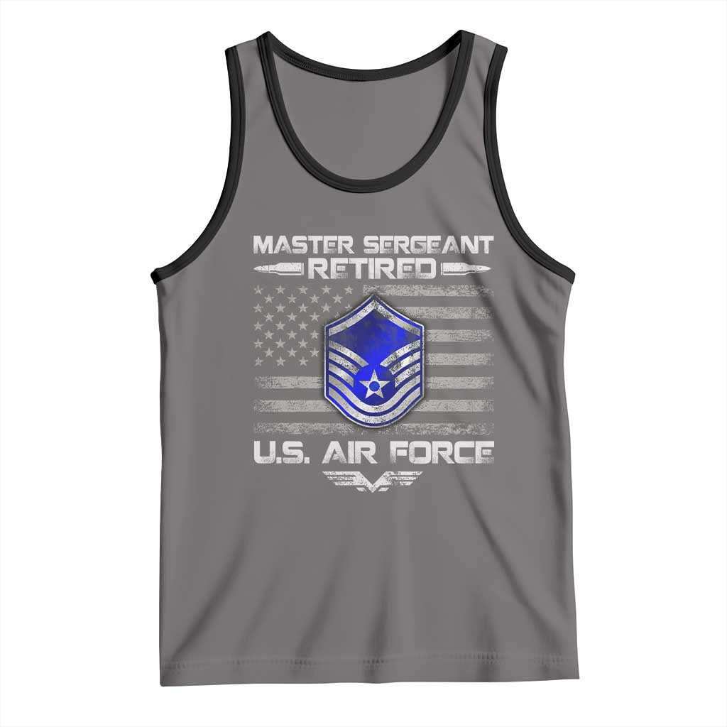 Retired Master Sergeant Of The Air Force Veteran Tank Top Vintage USA Flag Veterans - Wonder Print Shop