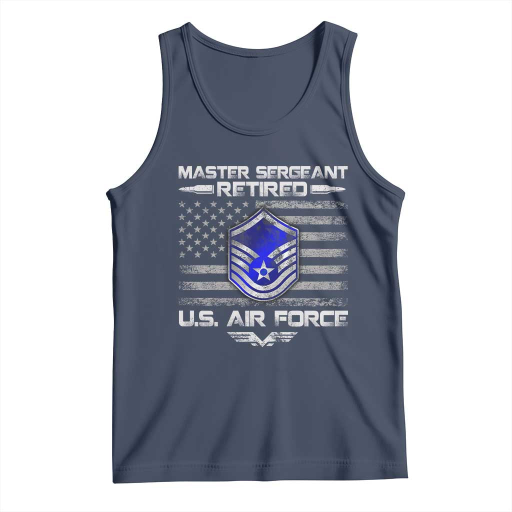 Retired Master Sergeant Of The Air Force Veteran Tank Top Vintage USA Flag Veterans - Wonder Print Shop
