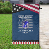 Retired Master Sergeant Of The Air Force Veteran Garden Flag Vintage USA Flag Veterans