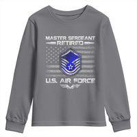 Retired Master Sergeant Of The Air Force Veteran Youth Sweatshirt Vintage USA Flag Veterans - Wonder Print Shop