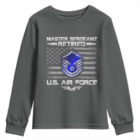 Retired Master Sergeant Of The Air Force Veteran Youth Sweatshirt Vintage USA Flag Veterans - Wonder Print Shop