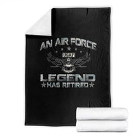 An Air Force Legend Has Retired Throw Blanket Vintage Camo US Veteran - Wonder Print Shop
