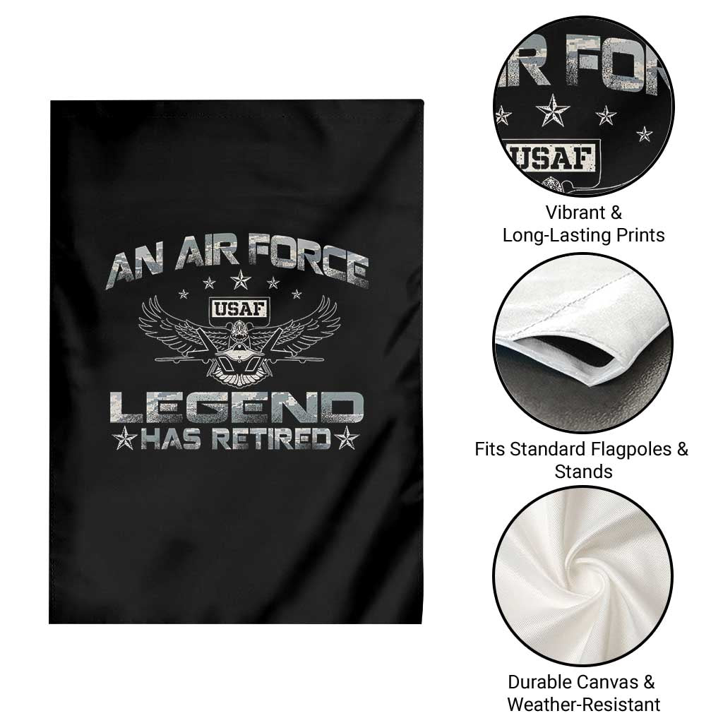 An Air Force Legend Has Retired Garden Flag Vintage Camo US Veteran - Wonder Print Shop