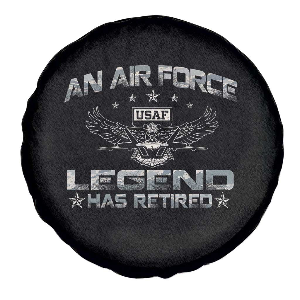 An Air Force Legend Has Retired Spare Tire Cover Vintage Camo US Veteran - Wonder Print Shop