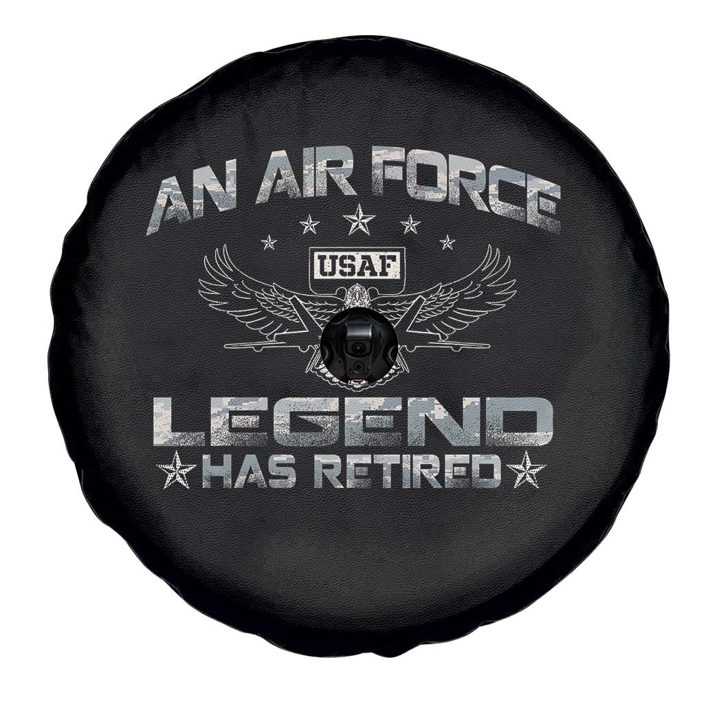 An Air Force Legend Has Retired Spare Tire Cover Vintage Camo US Veteran - Wonder Print Shop