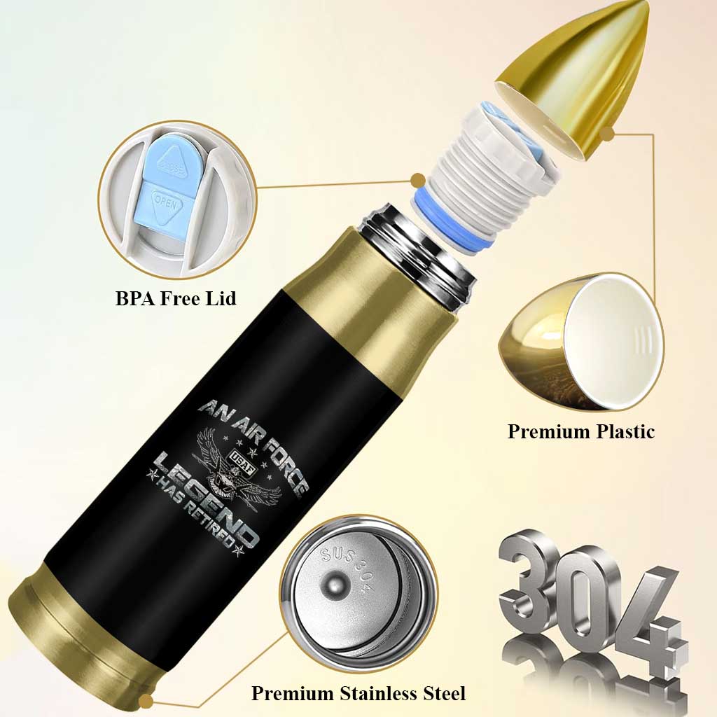 An Air Force Legend Has Retired Bullet Tumbler Vintage Camo US Veteran - Wonder Print Shop