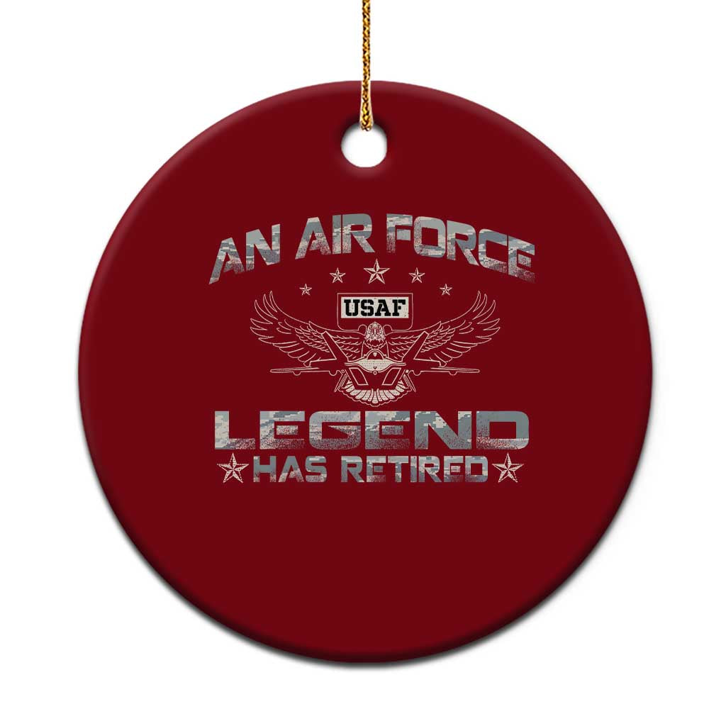 An Air Force Legend Has Retired Ceramic Ornament Vintage Camo US Veteran - Wonder Print Shop