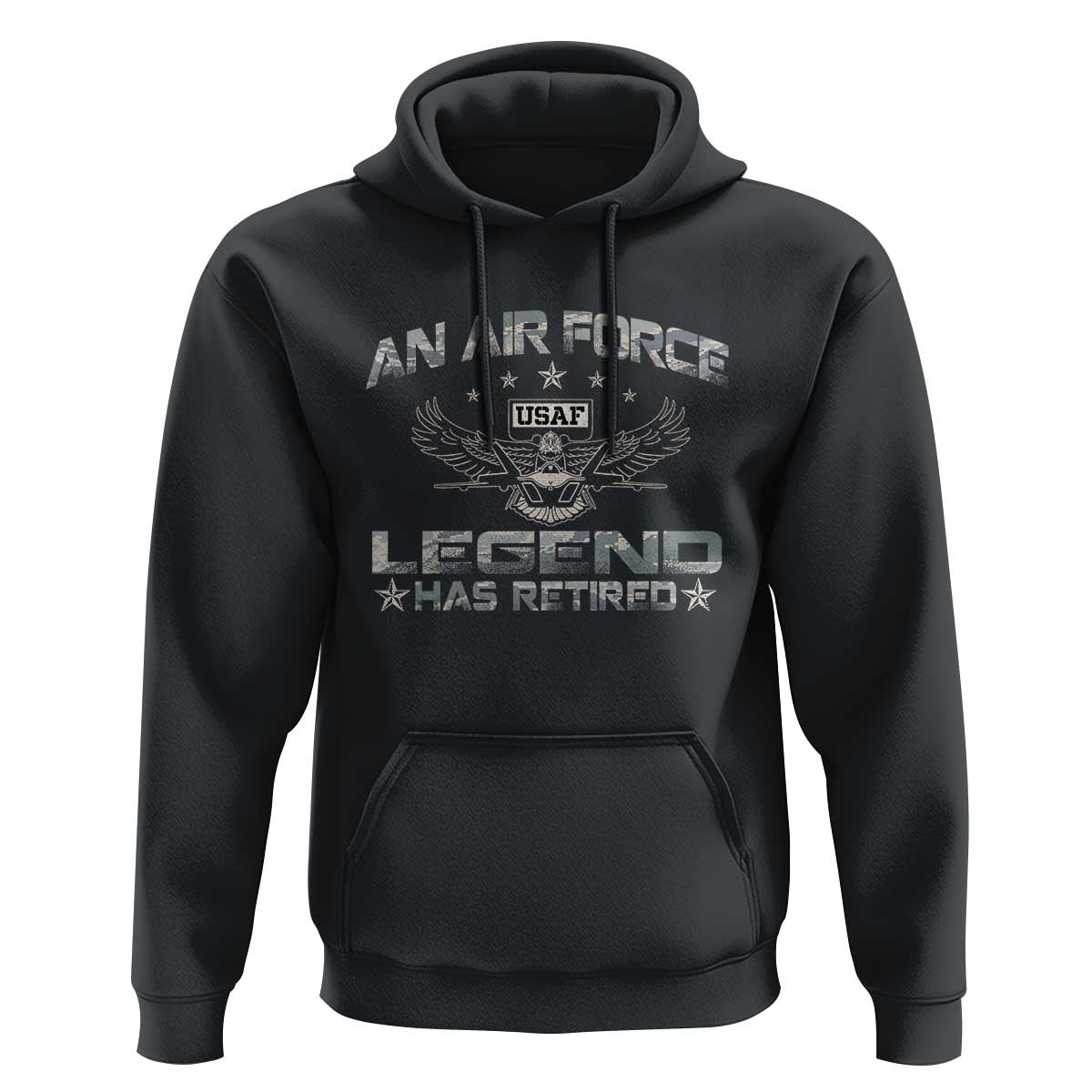 An Air Force Legend Has Retired Hoodie Vintage Camo US Veteran - Wonder Print Shop
