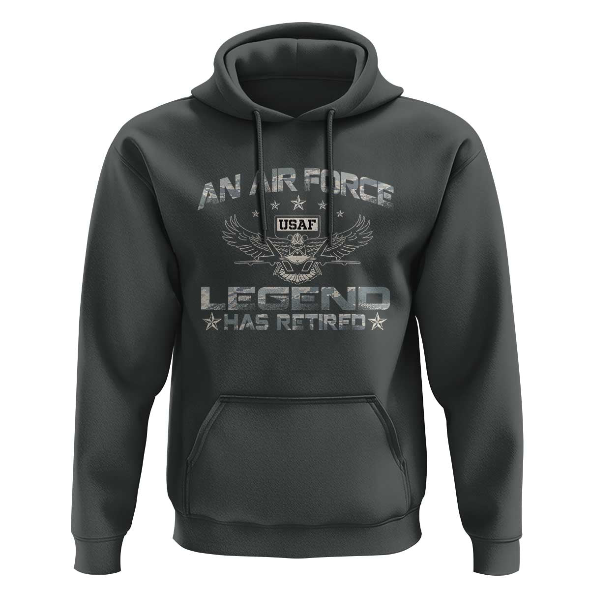 An Air Force Legend Has Retired Hoodie Vintage Camo US Veteran - Wonder Print Shop