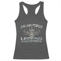 An Air Force Legend Has Retired Racerback Tank Top Vintage Camo US Veteran - Wonder Print Shop
