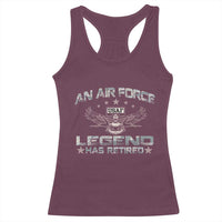 An Air Force Legend Has Retired Racerback Tank Top Vintage Camo US Veteran - Wonder Print Shop