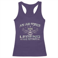 An Air Force Legend Has Retired Racerback Tank Top Vintage Camo US Veteran - Wonder Print Shop