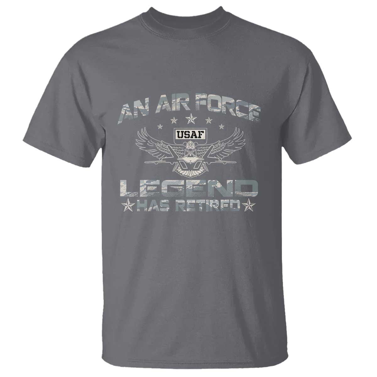An Air Force Legend Has Retired T Shirt Vintage Camo US Veteran - Wonder Print Shop