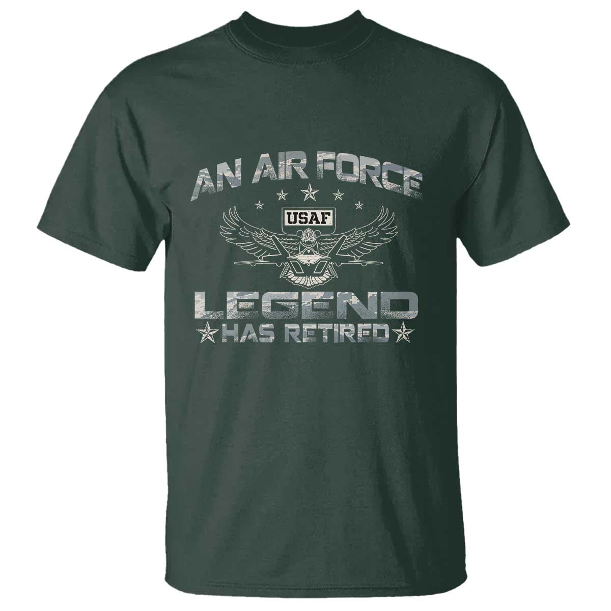 An Air Force Legend Has Retired T Shirt Vintage Camo US Veteran - Wonder Print Shop