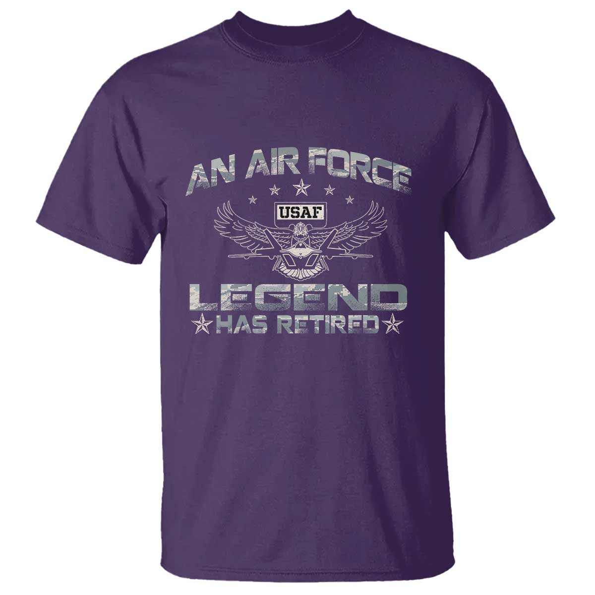 An Air Force Legend Has Retired T Shirt Vintage Camo US Veteran - Wonder Print Shop