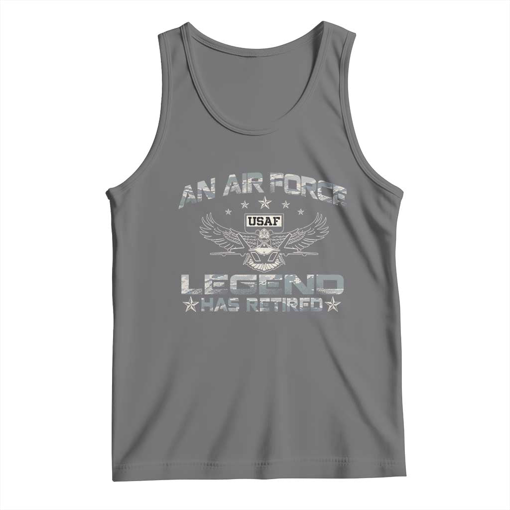 An Air Force Legend Has Retired Tank Top Vintage Camo US Veteran - Wonder Print Shop