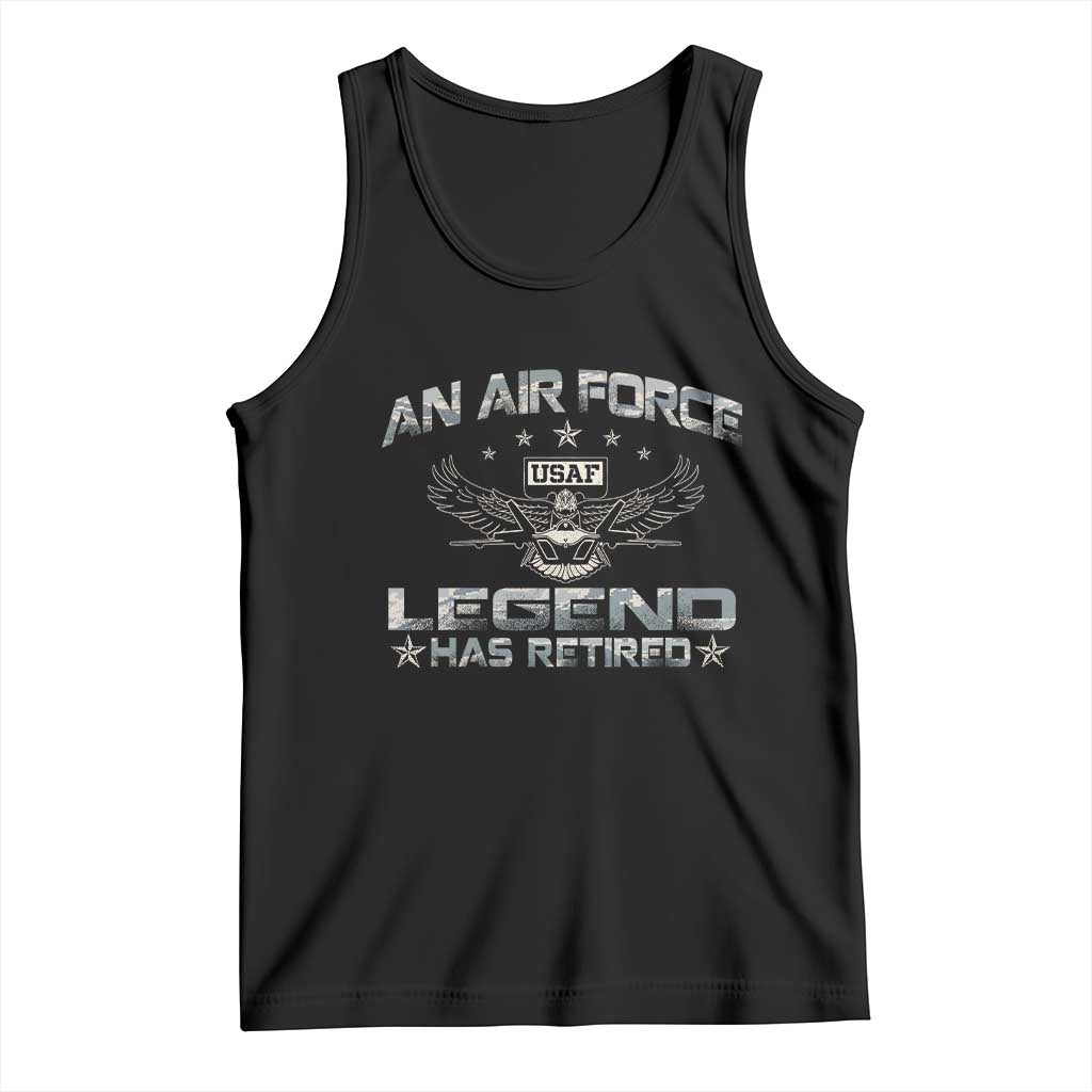 An Air Force Legend Has Retired Tank Top Vintage Camo US Veteran - Wonder Print Shop