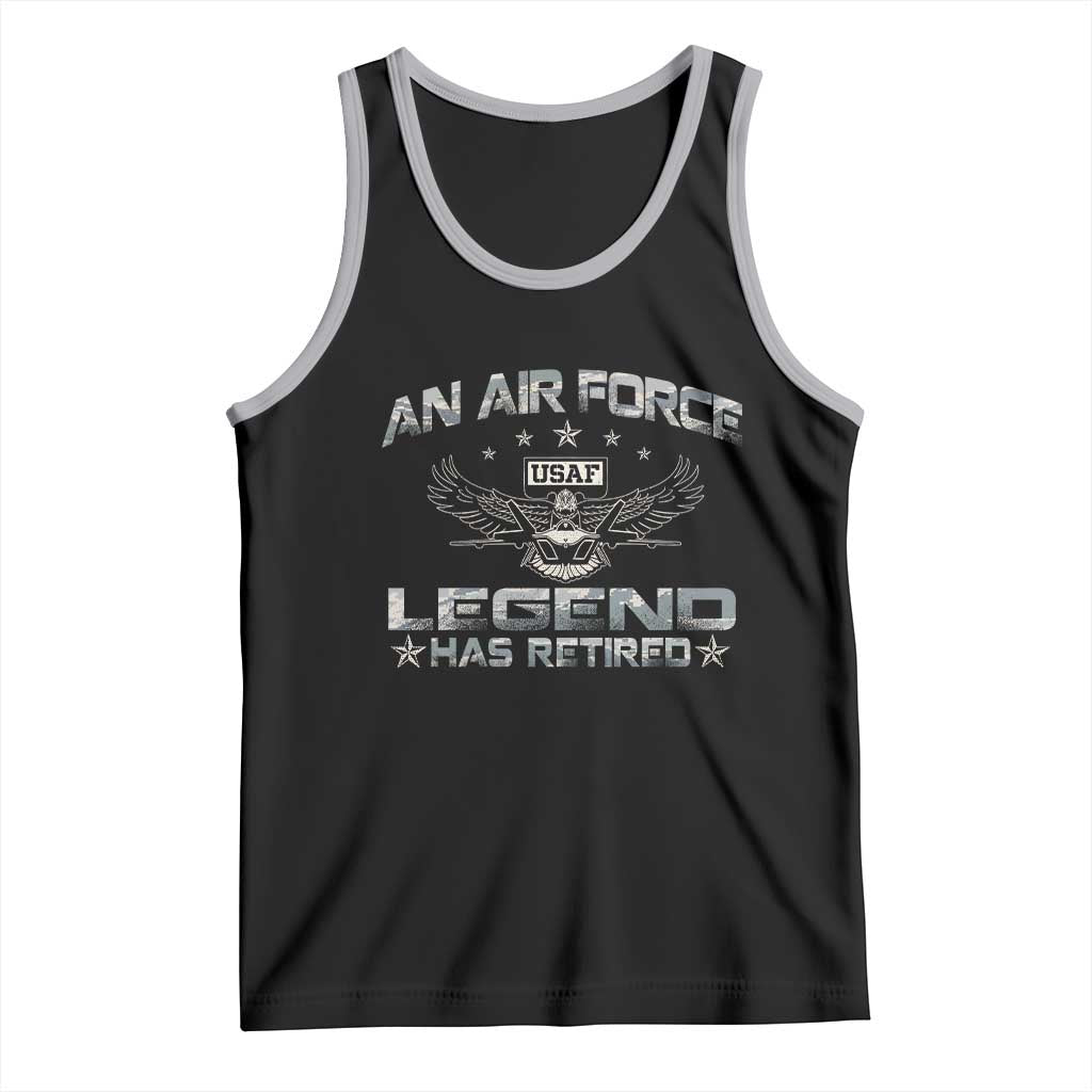 An Air Force Legend Has Retired Tank Top Vintage Camo US Veteran - Wonder Print Shop