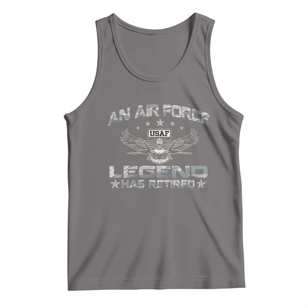 An Air Force Legend Has Retired Tank Top Vintage Camo US Veteran - Wonder Print Shop