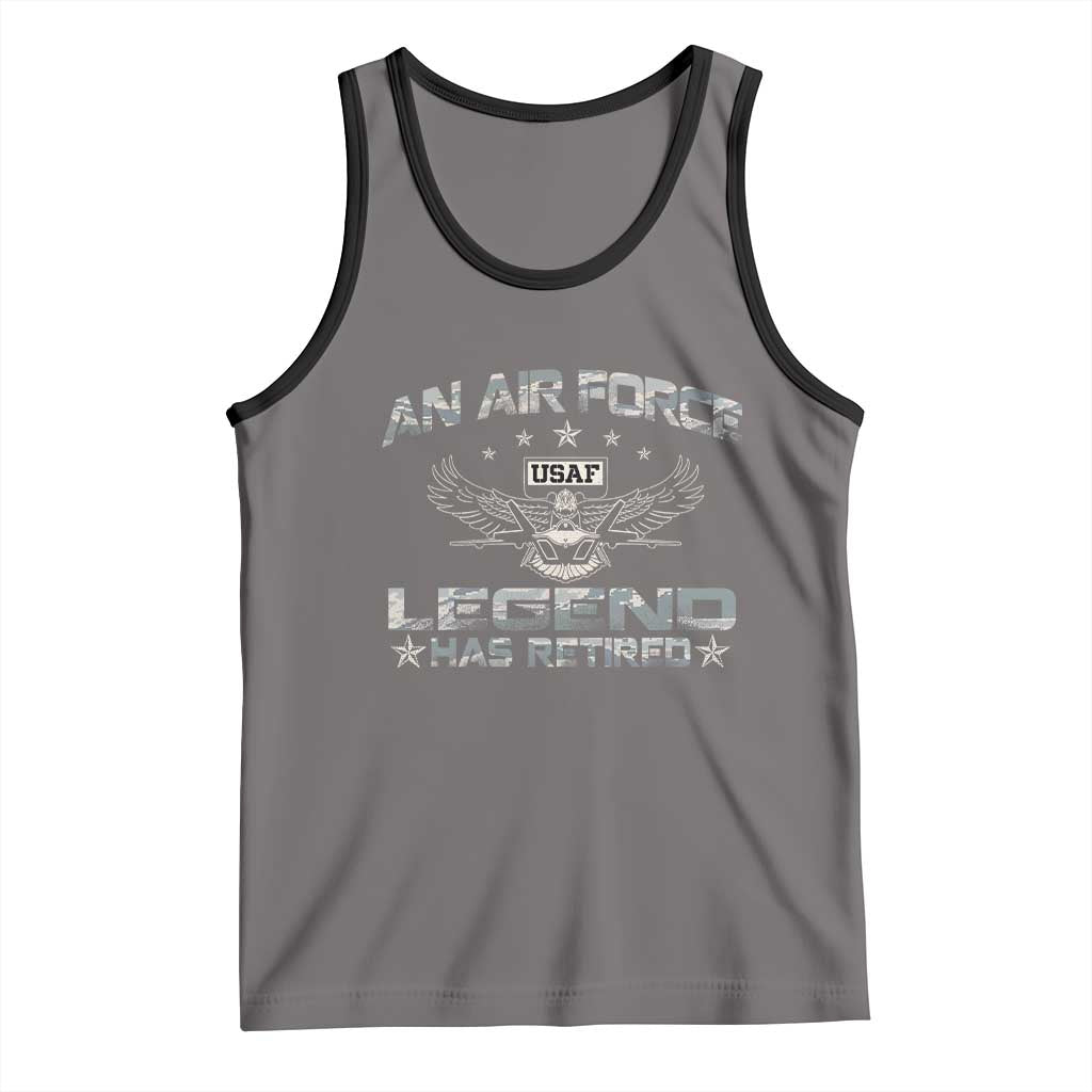 An Air Force Legend Has Retired Tank Top Vintage Camo US Veteran - Wonder Print Shop