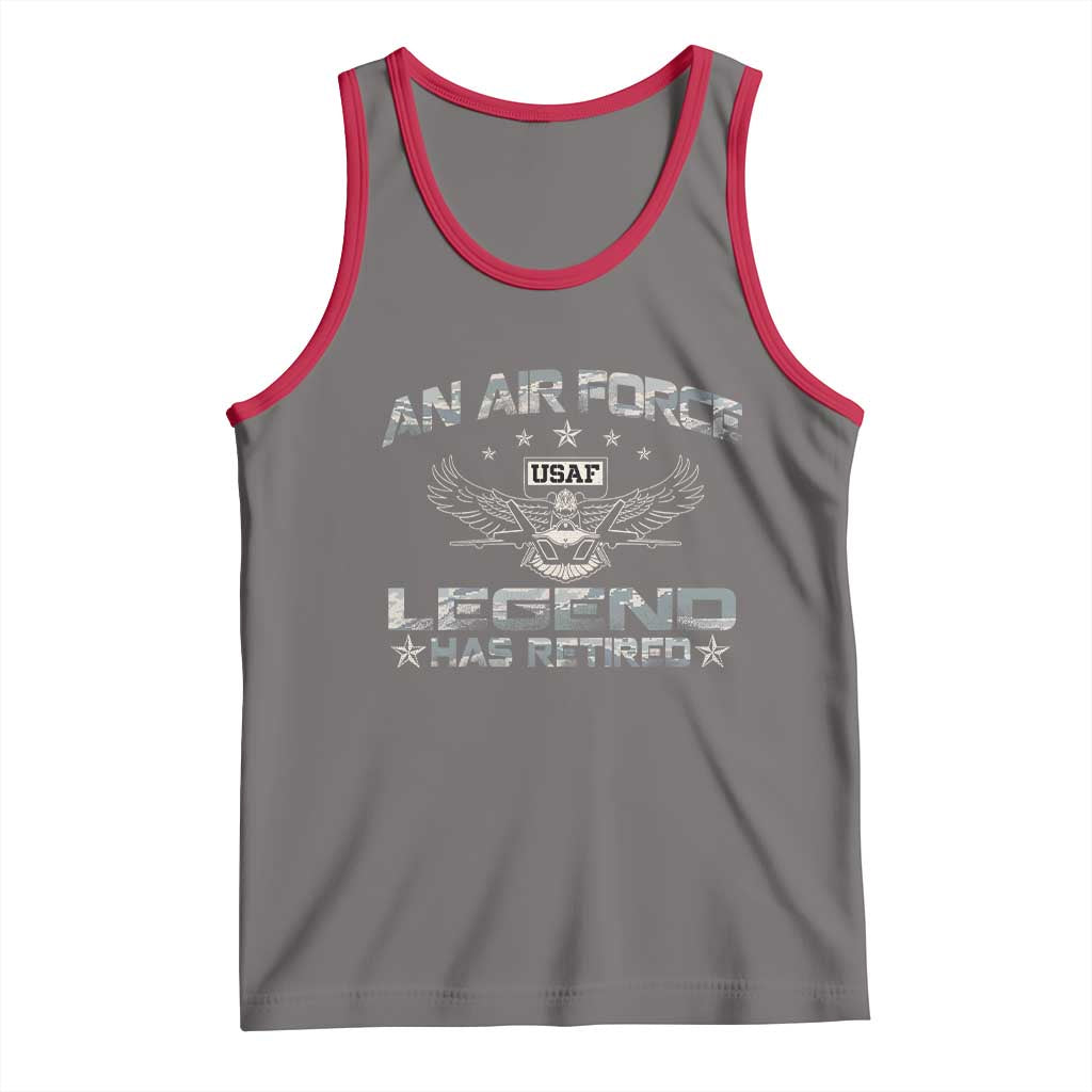 An Air Force Legend Has Retired Tank Top Vintage Camo US Veteran - Wonder Print Shop