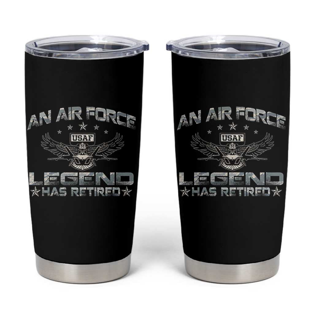 An Air Force Legend Has Retired Tumbler Cup Vintage Camo US Veteran - Wonder Print Shop