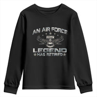An Air Force Legend Has Retired Youth Sweatshirt Vintage Camo US Veteran - Wonder Print Shop