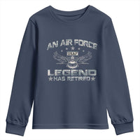 An Air Force Legend Has Retired Youth Sweatshirt Vintage Camo US Veteran - Wonder Print Shop