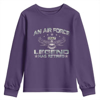 An Air Force Legend Has Retired Youth Sweatshirt Vintage Camo US Veteran - Wonder Print Shop