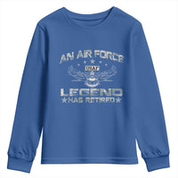 An Air Force Legend Has Retired Youth Sweatshirt Vintage Camo US Veteran - Wonder Print Shop