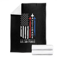 Air Force Veteran Throw Blanket Vintage US Flag - Wonder Print Shop