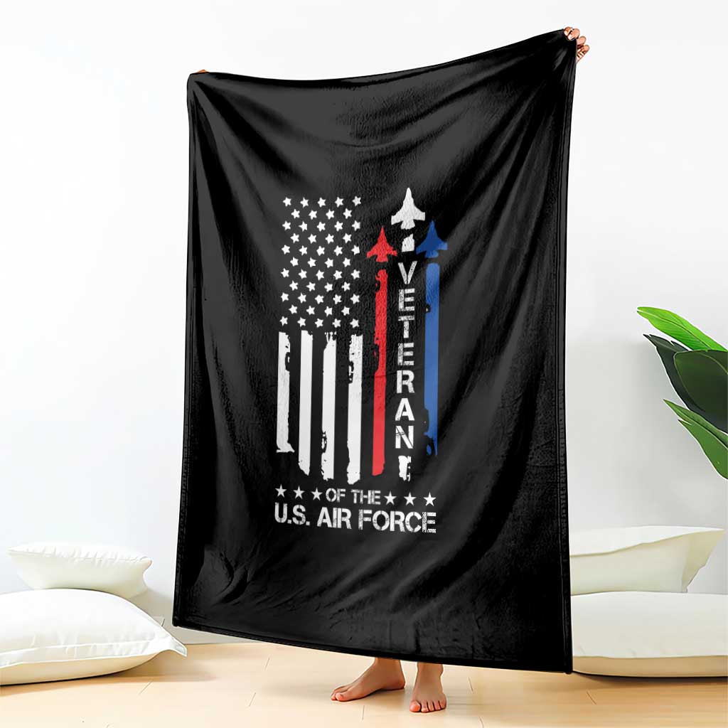 Air Force Veteran Throw Blanket Vintage US Flag - Wonder Print Shop