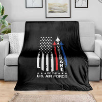 Air Force Veteran Throw Blanket Vintage US Flag - Wonder Print Shop