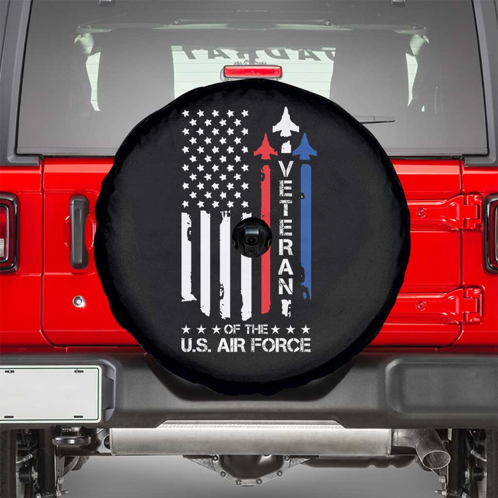 Air Force Veteran Spare Tire Cover Vintage US Flag - Wonder Print Shop