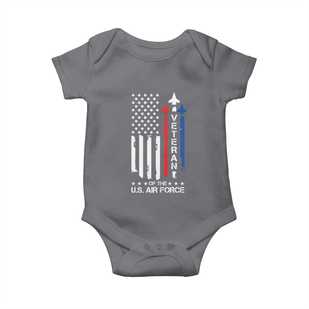 Air Force Veteran Baby Onesie Vintage US Flag - Wonder Print Shop