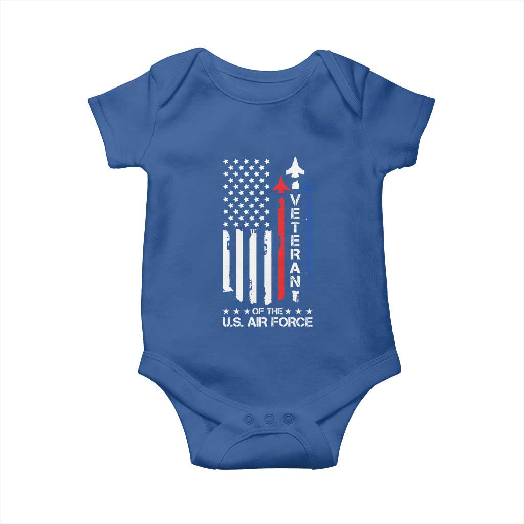 Air Force Veteran Baby Onesie Vintage US Flag - Wonder Print Shop