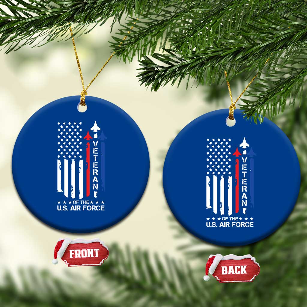Air Force Veteran Ceramic Ornament Vintage US Flag - Wonder Print Shop