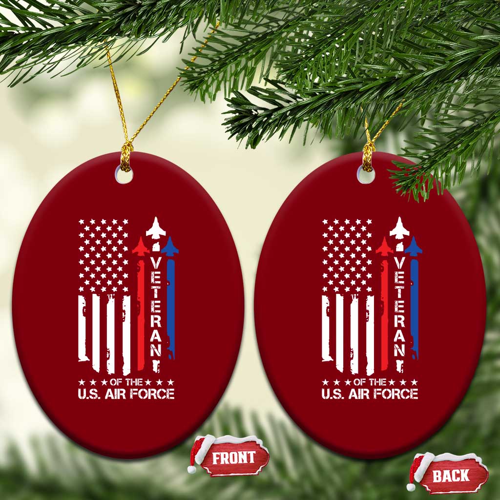 Air Force Veteran Ceramic Ornament Vintage US Flag - Wonder Print Shop