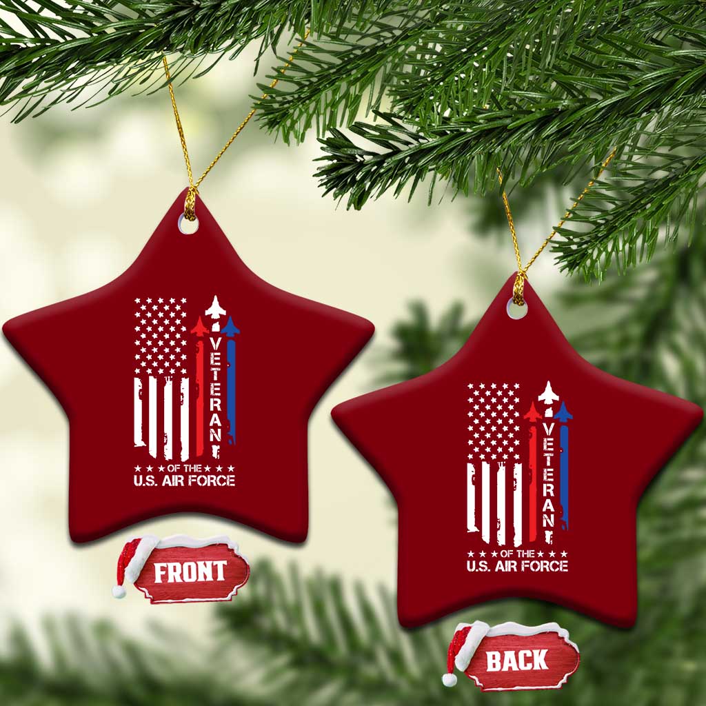 Air Force Veteran Ceramic Ornament Vintage US Flag - Wonder Print Shop