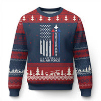 Air Force Veteran Ugly Christmas Sweater Vintage US Flag - Wonder Print Shop