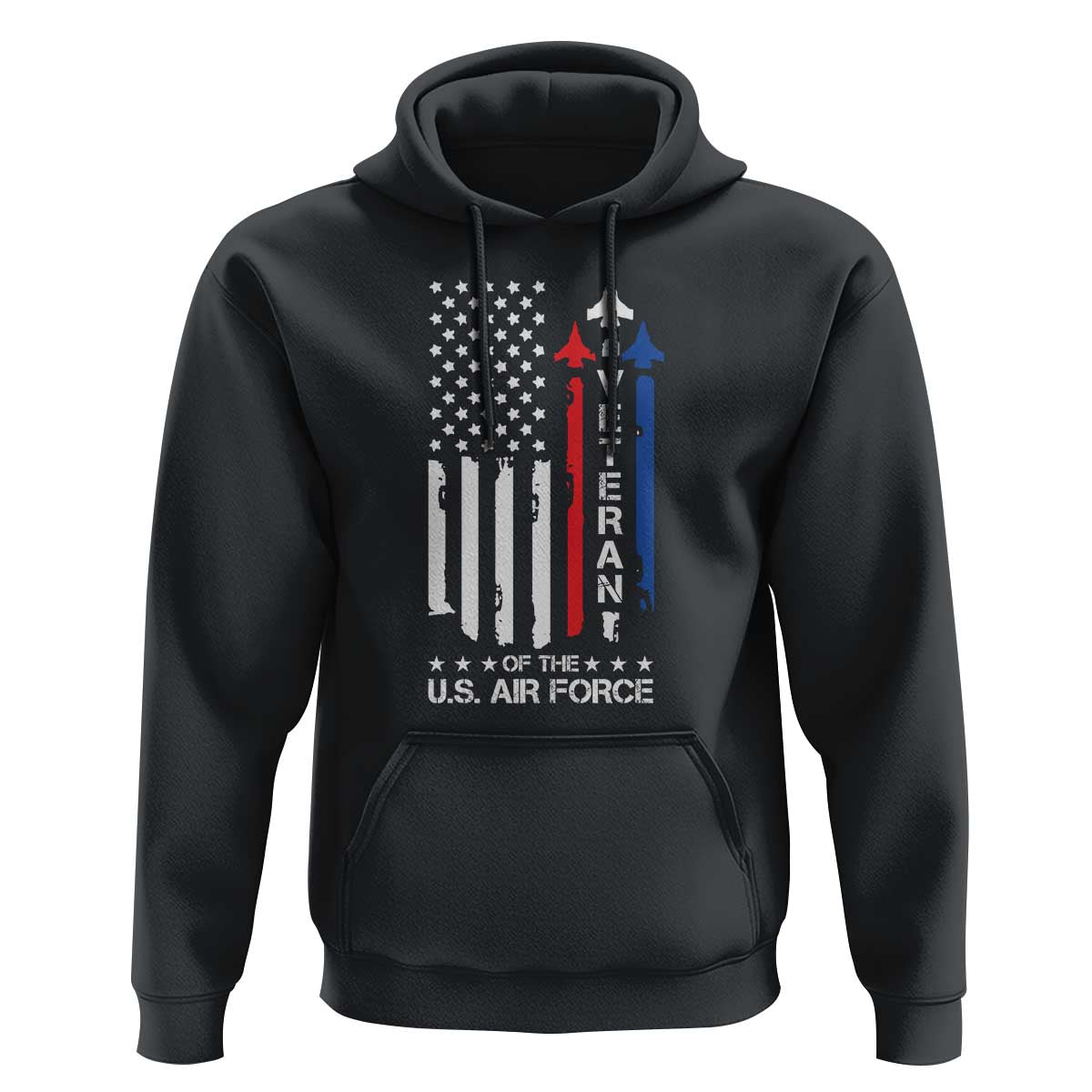 Air Force Veteran Hoodie Vintage US Flag - Wonder Print Shop