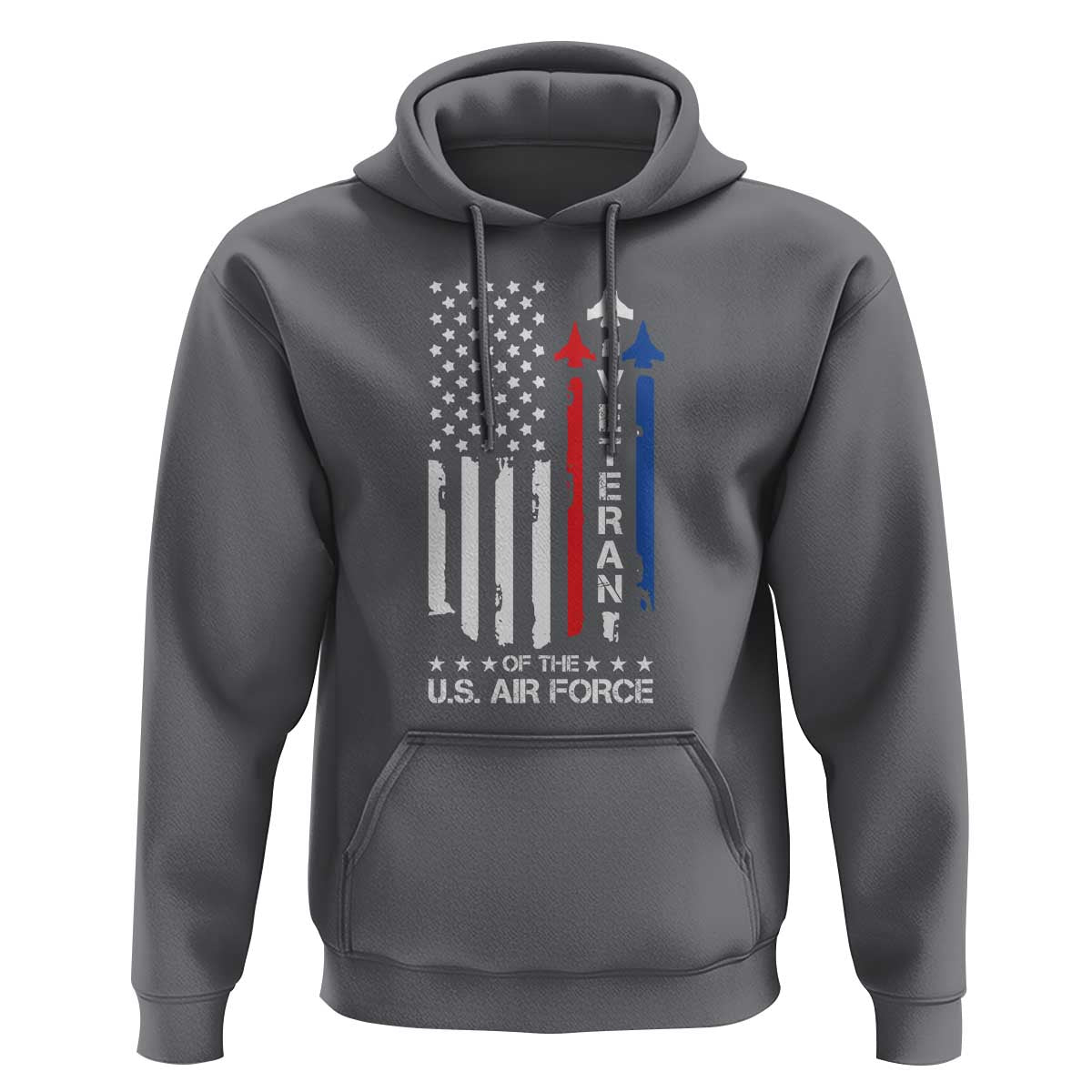 Air Force Veteran Hoodie Vintage US Flag - Wonder Print Shop