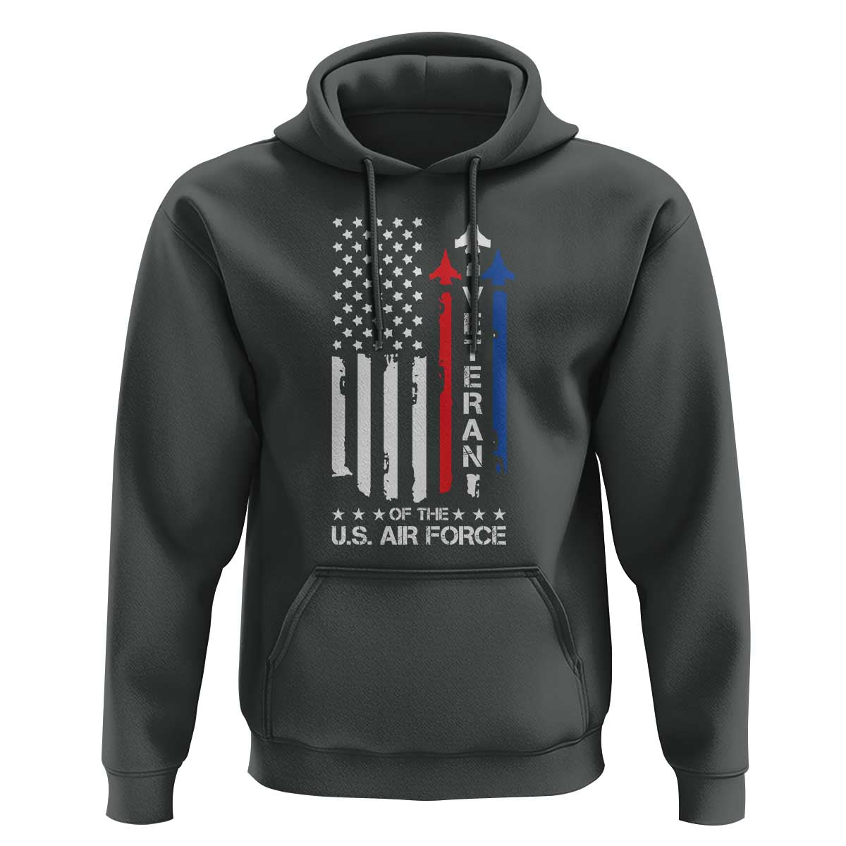 Air Force Veteran Hoodie Vintage US Flag - Wonder Print Shop