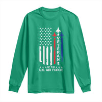 Air Force Veteran Long Sleeve Shirt Vintage US Flag - Wonder Print Shop