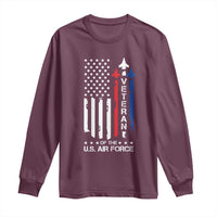 Air Force Veteran Long Sleeve Shirt Vintage US Flag - Wonder Print Shop