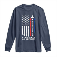 Air Force Veteran Long Sleeve Shirt Vintage US Flag - Wonder Print Shop