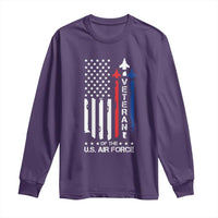 Air Force Veteran Long Sleeve Shirt Vintage US Flag - Wonder Print Shop