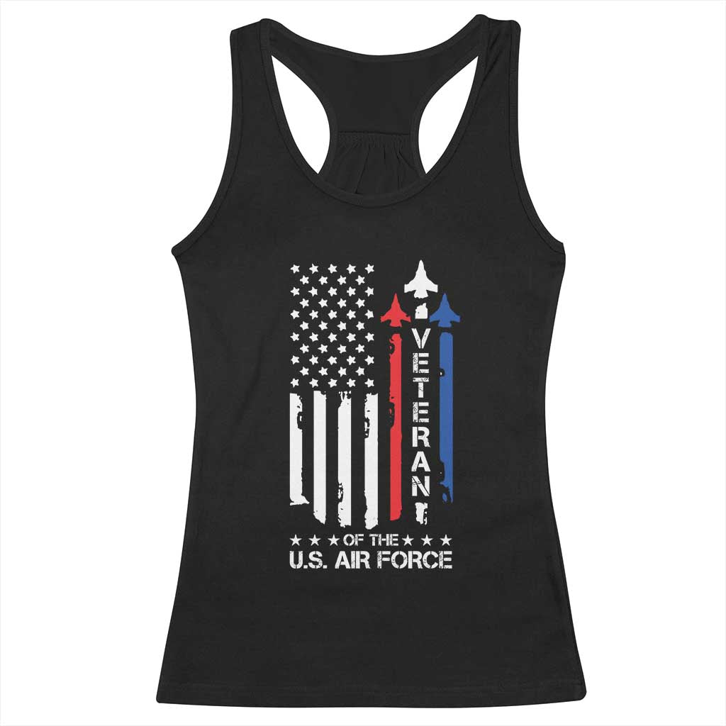 Air Force Veteran Racerback Tank Top Vintage US Flag - Wonder Print Shop
