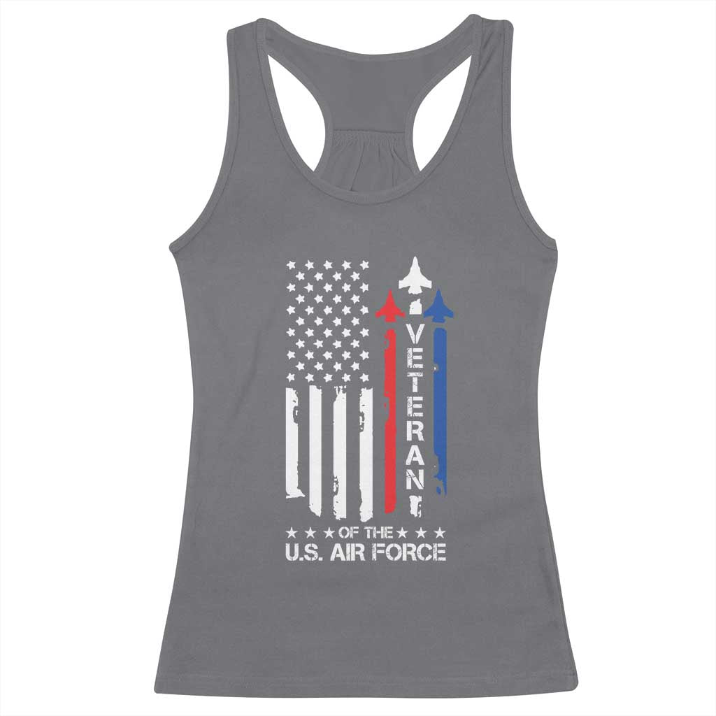 Air Force Veteran Racerback Tank Top Vintage US Flag - Wonder Print Shop